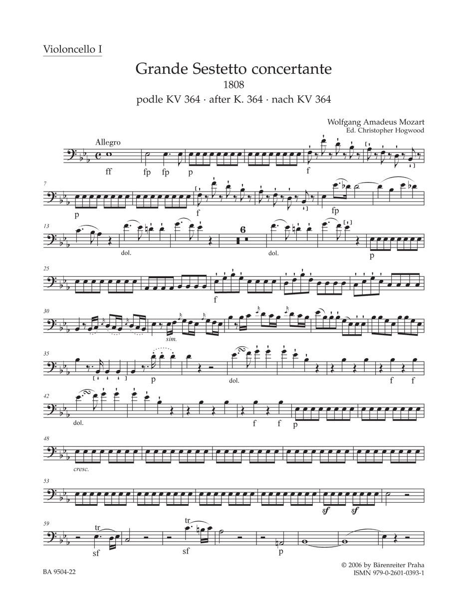 Grande Sestetto concertante (1808) podle Sinfonie concertante KV 364